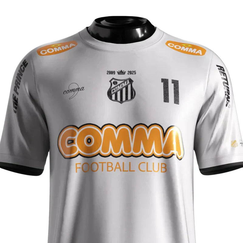 PRÉ-VENDA Jersey The Prince Santos 24/25 Branca - Comma Masculino Torcedor